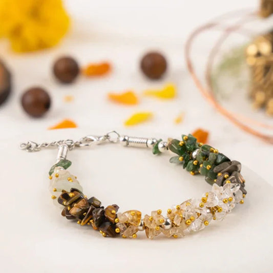 Dhan Sukh Chips Bracelet With Free Raw Selenite Plate